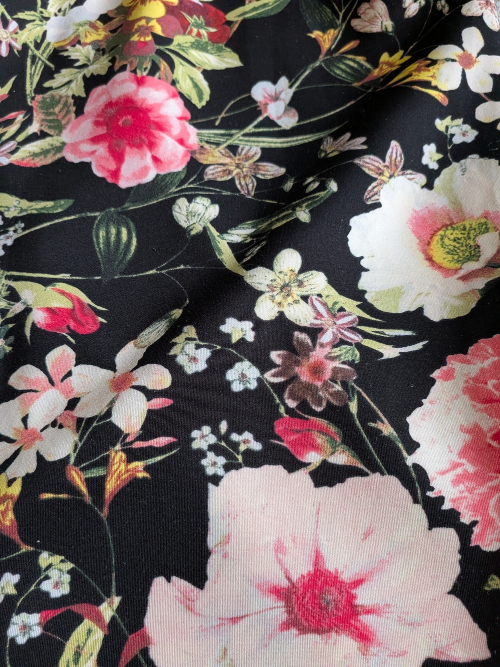 🌼B2G1🌼 Bisou Bisou Black Mini Dress with Pink & White Floral Print - Picture 2 of 8